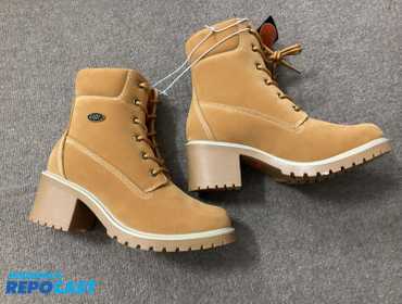 Bottes Femme Lugz Clove – Talon Haut Style Classique – Tige Nubuck Synthétique – Semelle Caoutchouc – Taille 39.5 EU (Golden Wheat White)