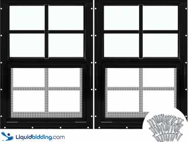 LiquidBidding | 2 Pcs Black Flush Mount Shed Window...