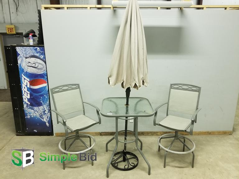 Simplebid Inc High Top Patio Table With 2 Chairs