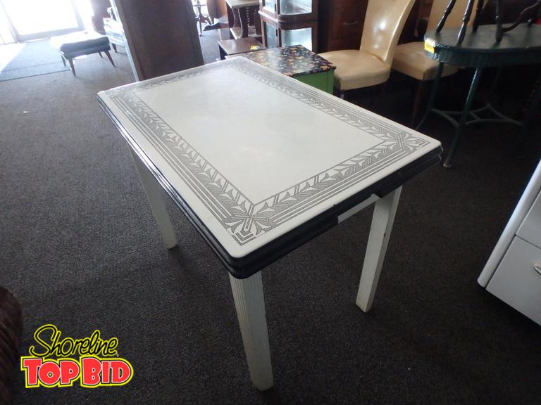 old fashioned metal kitchen table