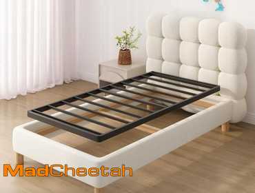 Richwanone Telaio per letto matrimoniale XL da 25,4 cm, fondazione materasso con supporto a doghe in acciaio, senza bisogno di molle, facile montaggio, nero