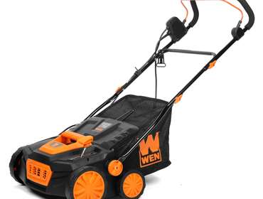 WEN 15-Inch 13-Amp 2-in-1 Electric Dethatcher and Scarifier with 12-Gallon Collection Bag (DT1315...
