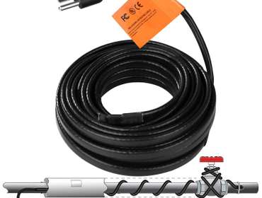 Heat Tape for Water Pipes 30ft, PowerBear Pipe Heating Cable Self-Regulating for Freeze...