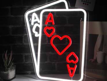 Bid Llama | Red Poker Neon Sign for Man Gifts Led...