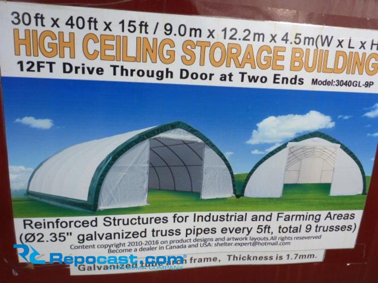 New Suihe 30' W x 40' L x 15' Tall Heavy Duty Storage Shelter Building, 70 x 42 x 2.0 MM Hot Dip...