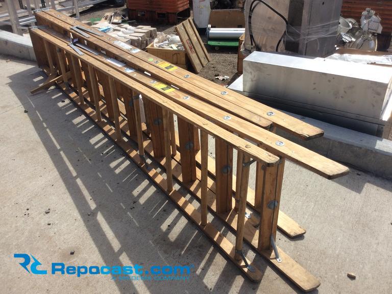 Lot of (2) Wooden Lynn ladders, 10'T