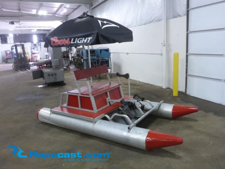 Aluminum Pontoon Paddle Boat, 2 Seat, 10' Long Pontoons, approx 64" Wide, pedal powered, comes...