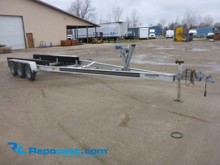 1998 Loadmaster Tri-Axle Aluminum Boat Trailer, Approx 32' Long Overall, Approx 24' from rear to...