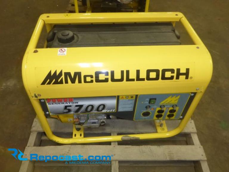 McCulloch FG6000MK 5700 Watt Generator, 11 HP 4 Stroke Gas Engine, 120/240 Volt output, said to...