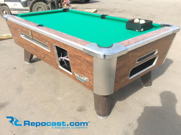 88" Valley coin operated pool table with a set of pool balls, said to work