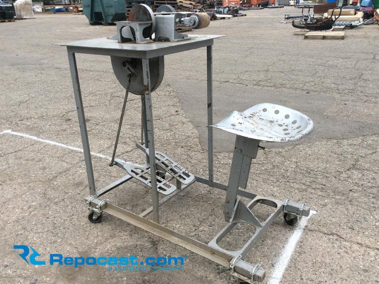 Foot pedal operated grinding wheel, on...