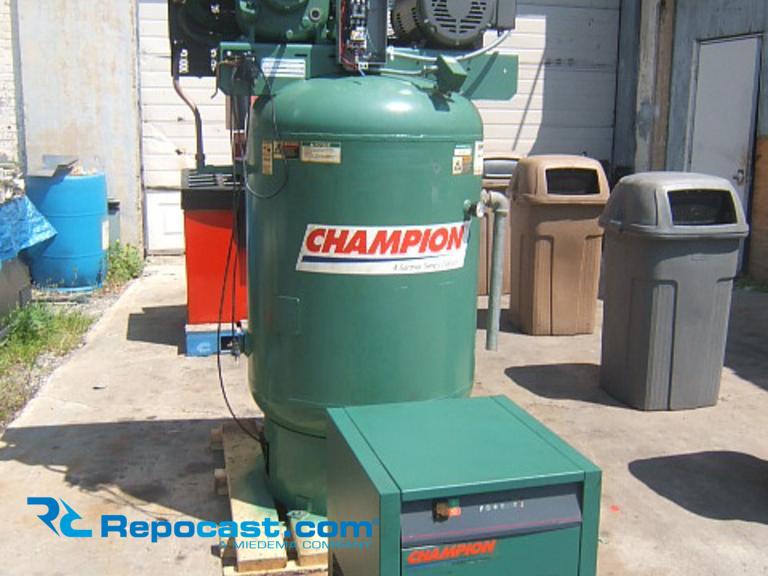 Lot of (1) Champion VR10-12 10HP Air Compressor with CRN35A1 Refrigerated Dryer; removed from Sam...