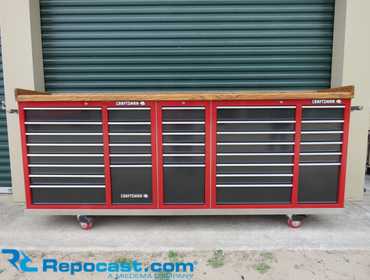 Large customized Craftsman tool cabinet, consisting of 3 Craftsman Models (706 650120: 41” wide x...