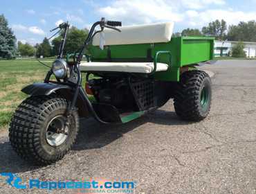 Custom built 3 wheeled hauling cart, has Briggs and Stratton 16hp engine, electric start, with...