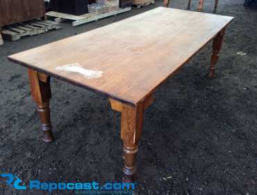 (1) Wood Table, Legs are cracked and have chipping.