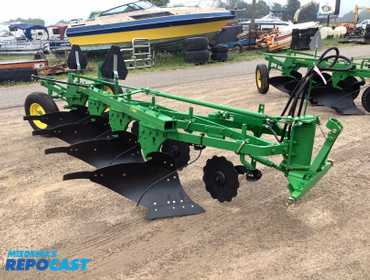 John Deere F 145-H 4-Bottom Plow, Completely Rebuilt, 3-point semi-mount, coulters, hydraulic...