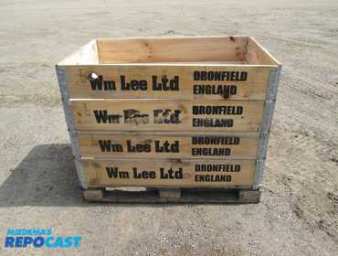 Wooden crate with stackable sections, each section is 7 1/2'' tall, inside measurements with 4...