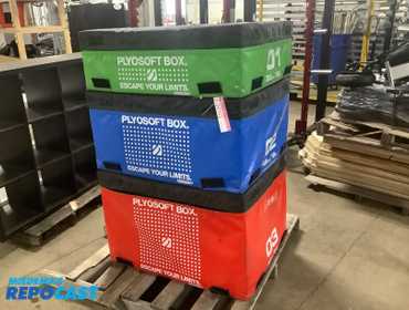 (3) Escape Plyosoft Box Jump Boxes, 24”, 18”, and 12” heights, approx. 3’x30” (UFC GYM)
