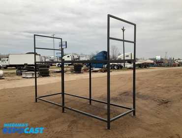 Steel work platform 12’W x 4’’- 4” x 8’- 10”T overall, 5’- 4” from ground to top of platform,...