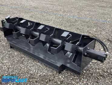 New JCT 72” Hydraulic Rototiller Skid Steer Attachment, Universal Quick Attach, has hoses with...