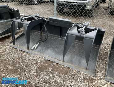 New JCT 72” Grapple Bucket Skid Steer Attachment, Universal Quick Attach, two hydraulic grapple...