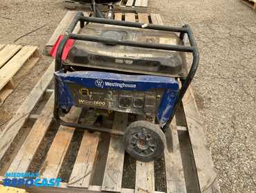 (1) Westinghouse WGEN3600 generator on wheels. 120 volts, 30 amps, 3600 rated watts,4650 peak...