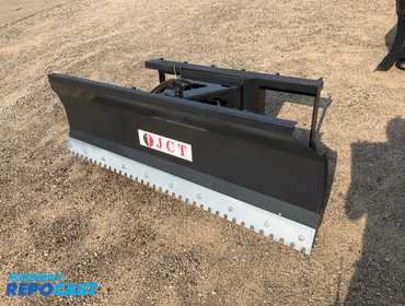 New JCT 72” Hydraulic Angle Plow Blade Skid Steer Attachment, Universal Quick Attach, Spring Trip...