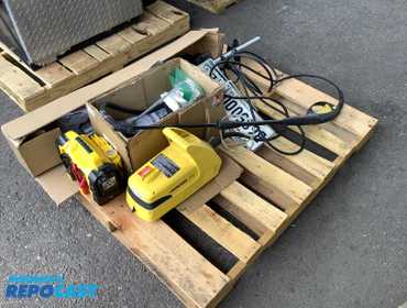 Karcher 210 pressure washer, battery charger, license plates,