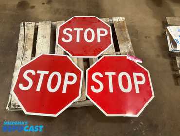(3) Stop Signs, 24”x24”, one is bent
