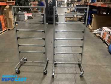 Repocast.com® | (2) Gray Metal Store Display Racks