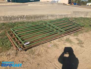 (4) Assorted Used 12’ Farm Steel Gates, approx. 140” long, 50-52” heights, two have threaded rod...