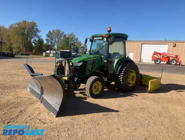 John Deere 4066R Tractor with Snowplow and Backblade