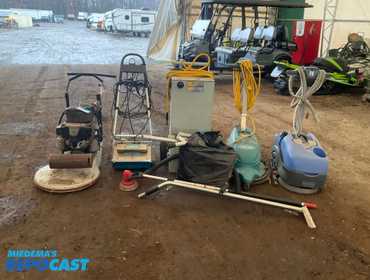 Lot of miscellaneous floor scrubbers and carpet cleaners(1) betco optima QT Floor Scrubber(1)...