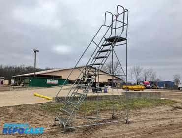 Cotterman 10’ rolling shop ladder, 24”W stair treads, 32”W x 98”L x 163”T overall, used, one...