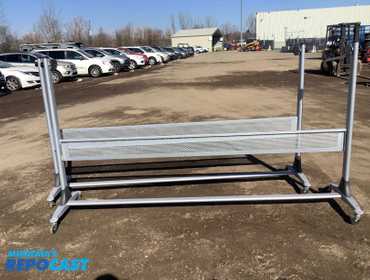 Repocast.com® | Lot of (2) metal gray racks on wheels ...