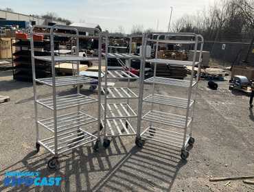 Repocast.com® | (3) Rolling lug racks, aluminum,...