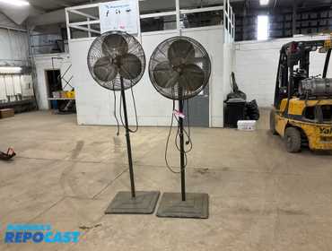 (2) 24” Pedestal Fans, Dayton 115 volt motors, both Work