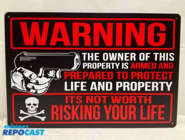 Repocast.com® | New Warning metal sign with pre...