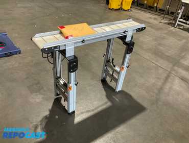 1- Vorner Electric Cleated Adjustable Height Conveyor System- 7”x48”x35”