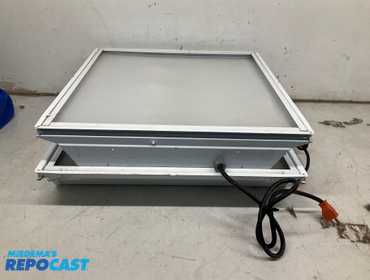 lot of (2) 2' x 2' lay-in troffer lights, drop ceiling lights, converted to LED light bulbs