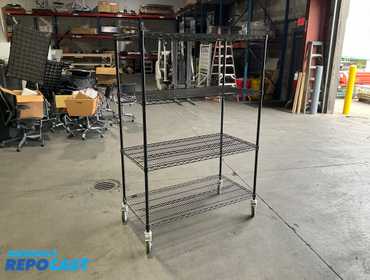 1- Uline Rolling Metal Frame Storage Cart with Adjustable Shelves- 24”x48”x69” (corpcolor)