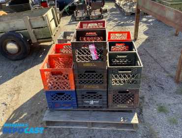 Lot of (20) Plastic Milk Crates