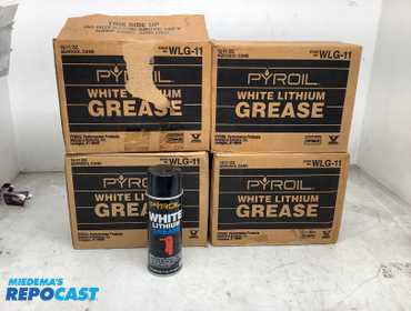 (4) Cases of 12 Can’s of Pyroil White Lithium Grease 11oz each - new/old stock
