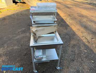 NEW JUST OUT OF CRATE FOR PICTURES KITDEL MODEL KD-AST  CHICKEN BREADING STATION ON WHEELS. 