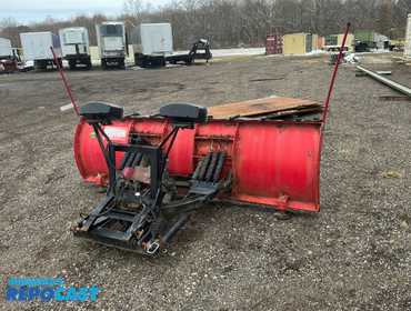 Western 9’ UniMount Snow Plow Blade, hydraulic angle and lift, bolt on metal cutting edge, spring...