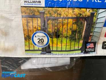 Williams 36”x38” Pre-Assembled Aluminum Gate Kit, kit includes, gate panel, self closing hinges,...