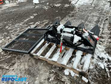 New LandHonor Hydraulic Winch Skid Steer Attachment, Model FW-13-15000G, 15,000 lb Hydraulic...