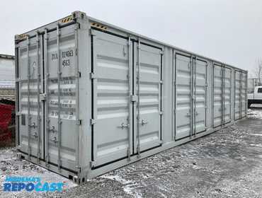 2025 40’L x 8’W x 9’ 6”T High Cube Shipping/Ground Container, swing doors on one end and four...