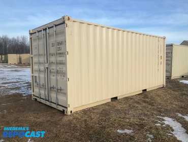 2023 20’ Shipping / Storage Container, 8’ wide x 8’ 6” tall, swing doors on one end, wood deck,...