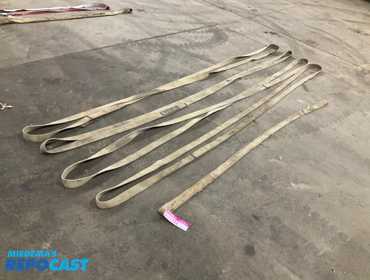 Lot of (5) Used 2” Lifting Straps, four are continuous loops and measure approx. 11’ as pictured,...